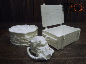t-60 helmet on the cartridge box 3D Print Model