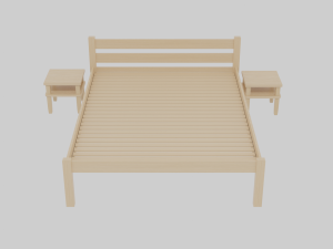 simple bed and night table 3D Модель