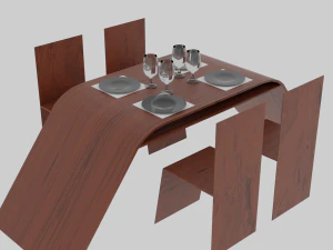 table moderne pour vivre Modèle 3D