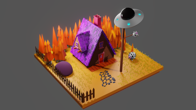 house 3D प्रिंट मॉडल .c4d .max .obj .3ds .fbx .stl .blend 