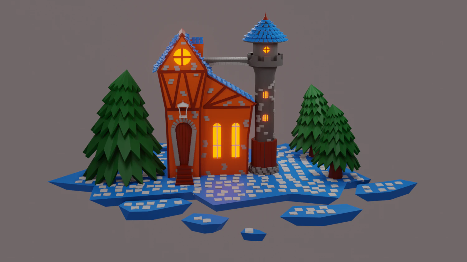 castle 3D Print Model .c4d .max .obj .3ds .fbx .stl .blend