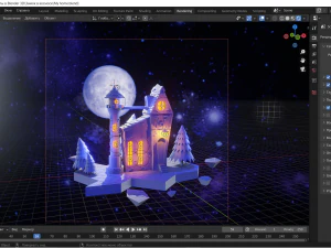 Castelo no espaço Modelo 3D
