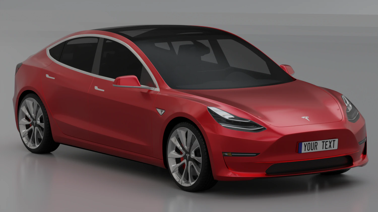 Tesla Model 3 3D Model .c4d .max .obj .3ds .fbx .stl .blend 