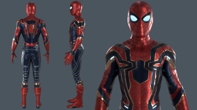 Iron Spiderman 3D 模型 .c4d .max .obj .3ds .fbx .stl .blend 