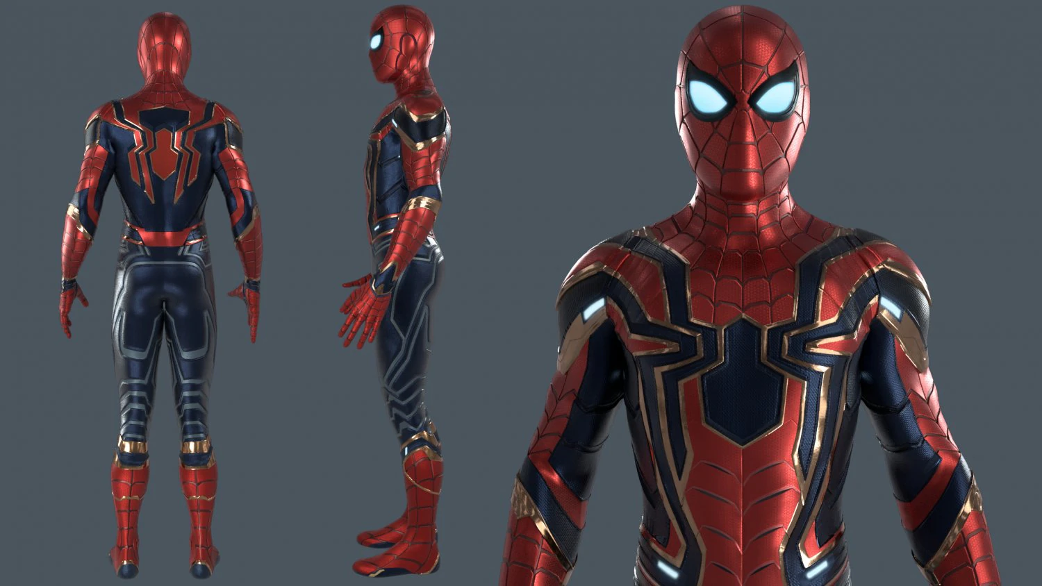 Iron Spiderman 3D Model .c4d .max .obj .3ds .fbx .stl .blend 