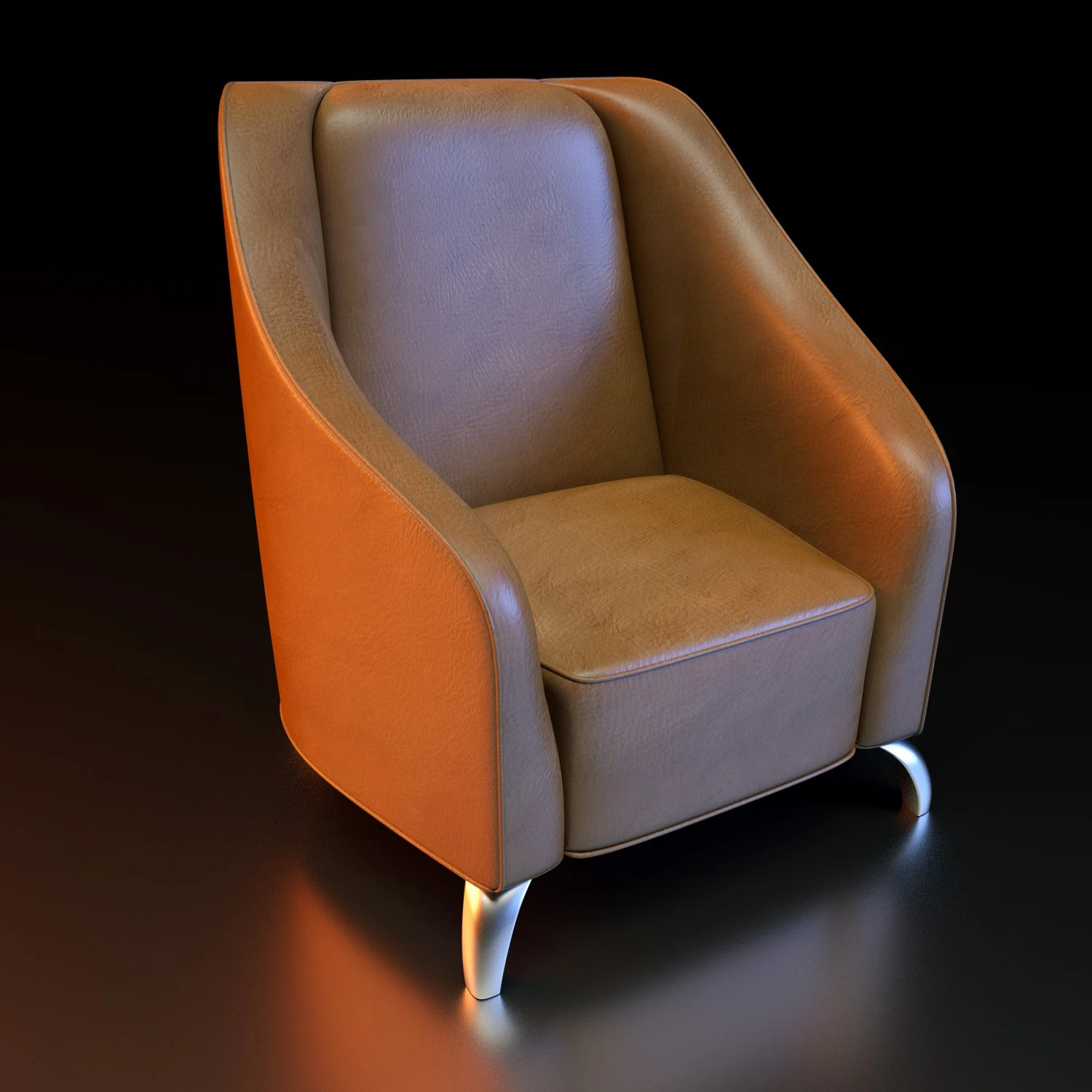 armchair 3D Model .c4d .max .obj .3ds .fbx .stl .blend 