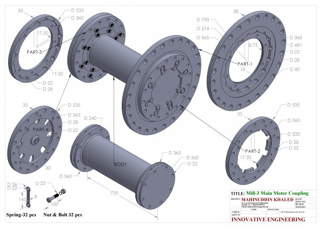 main motor coupling 3D मॉडल .c4d .max .obj .3ds .fbx .stl .blend 