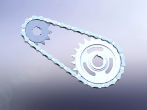 Chain and sprockets 3D Baskı Modeli