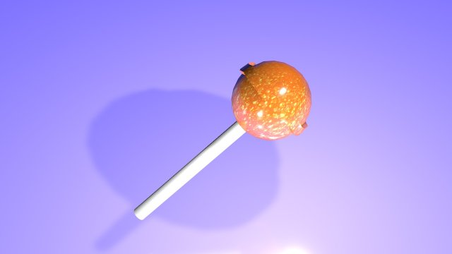 caramel on a stick 3D 模型 .c4d .max .obj .3ds .fbx .stl .blend 