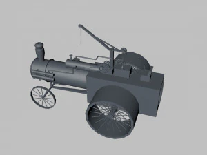 паровой трактор 3D Модель