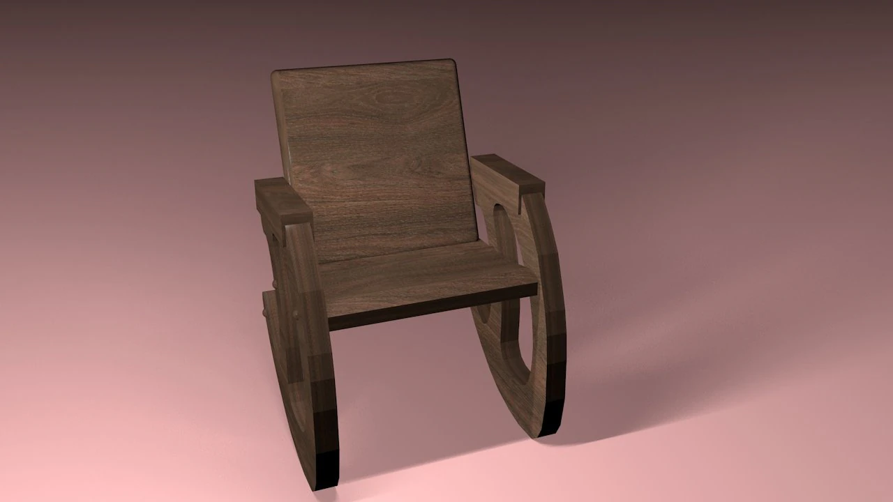 rocking chair 3D Model .c4d .max .obj .3ds .fbx .stl .blend