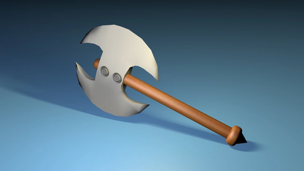 cartoon axe 3D Model .c4d .max .obj .3ds .fbx .stl .blend