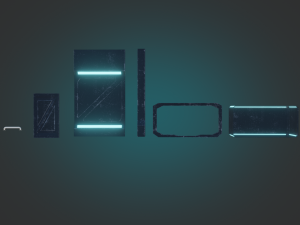 stylized space station room pbr game ready low-poly 3D Модель