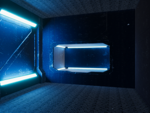 stylized space station room pbr game ready low-poly 3D Модель