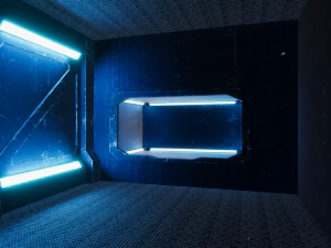 stylized space station room pbr game ready low-poly 3D Model