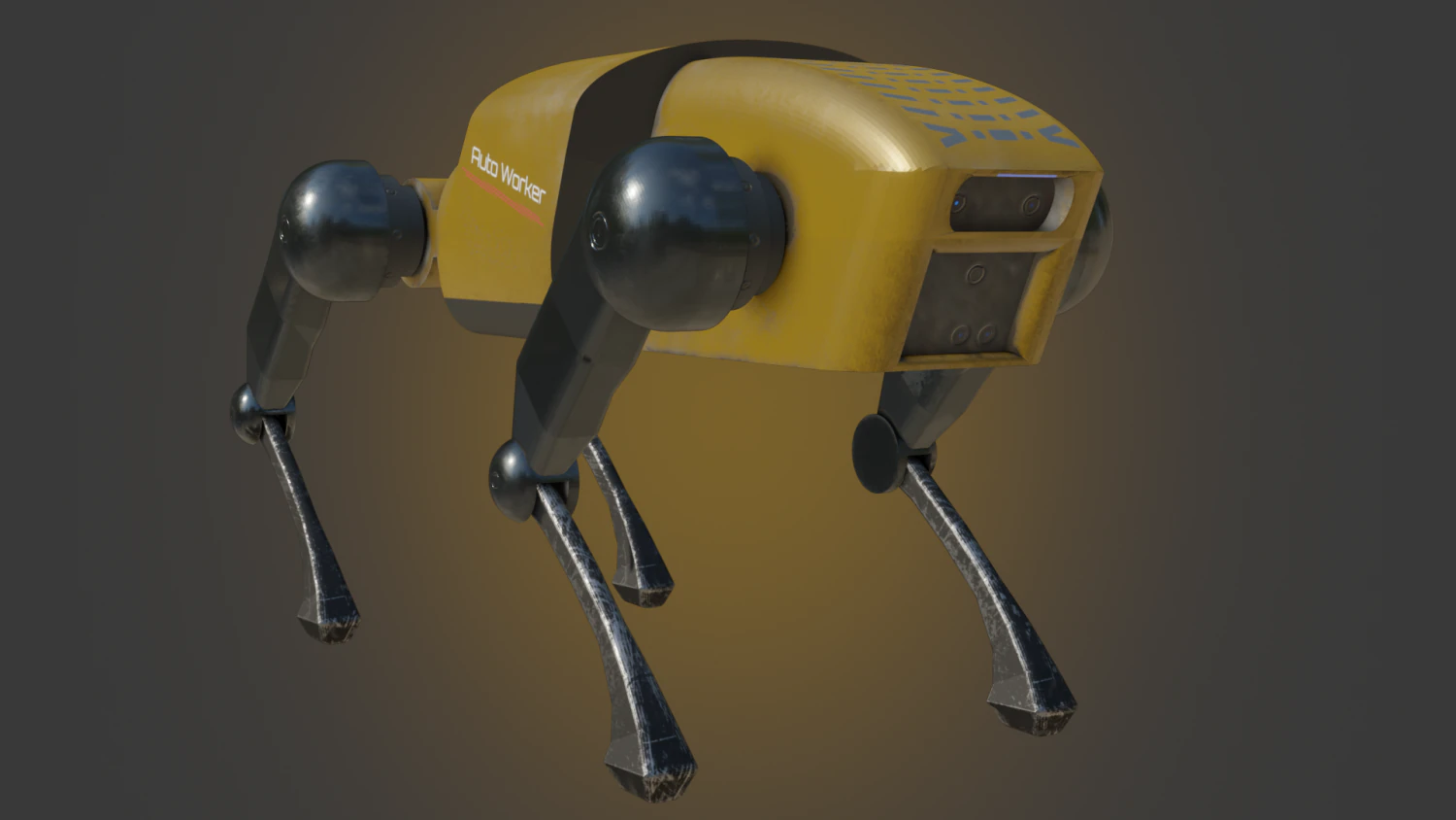 stylized robodog 3D Model .c4d .max .obj .3ds .fbx .stl .blend 