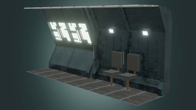 sci-fi interior modules Model 3D .c4d .max .obj .3ds .fbx .stl .blend 