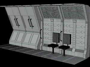 sci-fi interior modules 3D Model