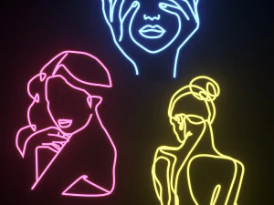 neon set 02 woman 3D Model