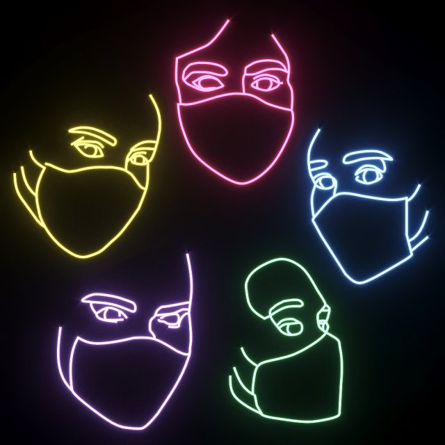 neon set 03 pandemic 3Dモデル .c4d .max .obj .3ds .fbx .stl .blend 
