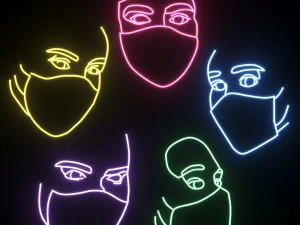 set de ne&oacute;n 03 pandemia Modelo 3D