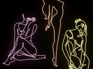 neon set 04 woman 3D मॉडल