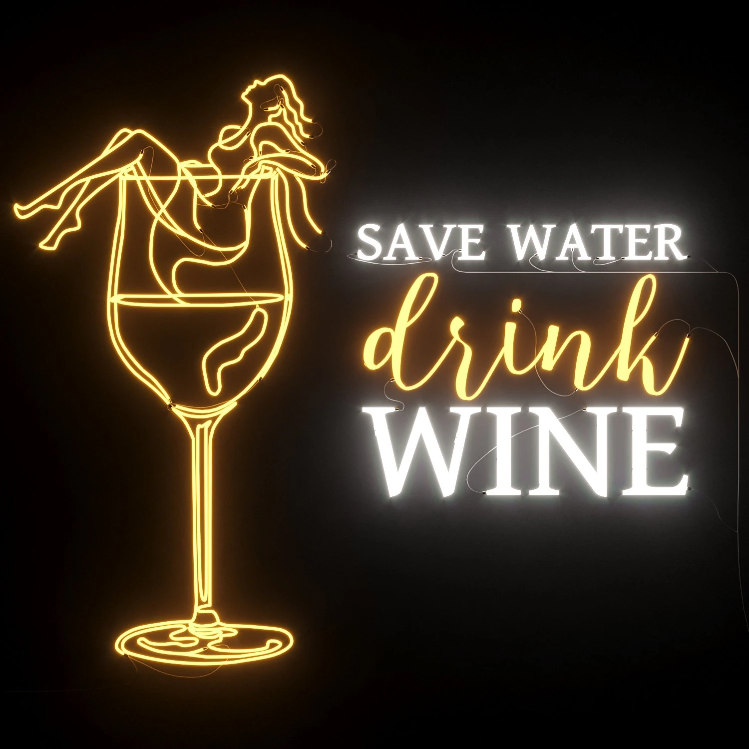 neon text 03 wine bar 3D Model .c4d .max .obj .3ds .fbx .stl .blend 