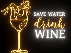 testo al neon 03 wine bar Modello 3D