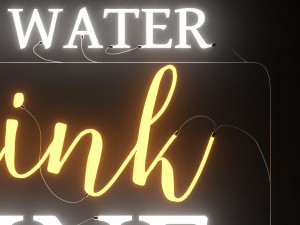 neon text 03 wine bar 3D Model