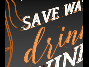 neon text 03 wine bar 3D Model