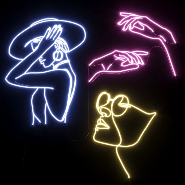 neon set 07 woman Model 3D .c4d .max .obj .3ds .fbx .stl .blend