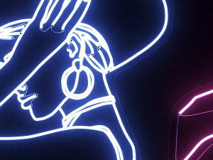 neon set 07 woman Model 3D