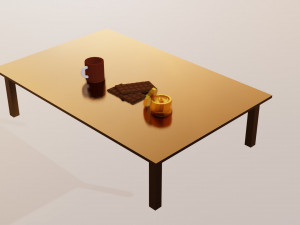 rectangular table with materials 3D-Modell