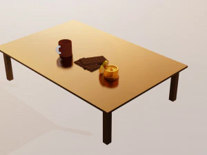 mesa rectangular con materiales Modelo 3D