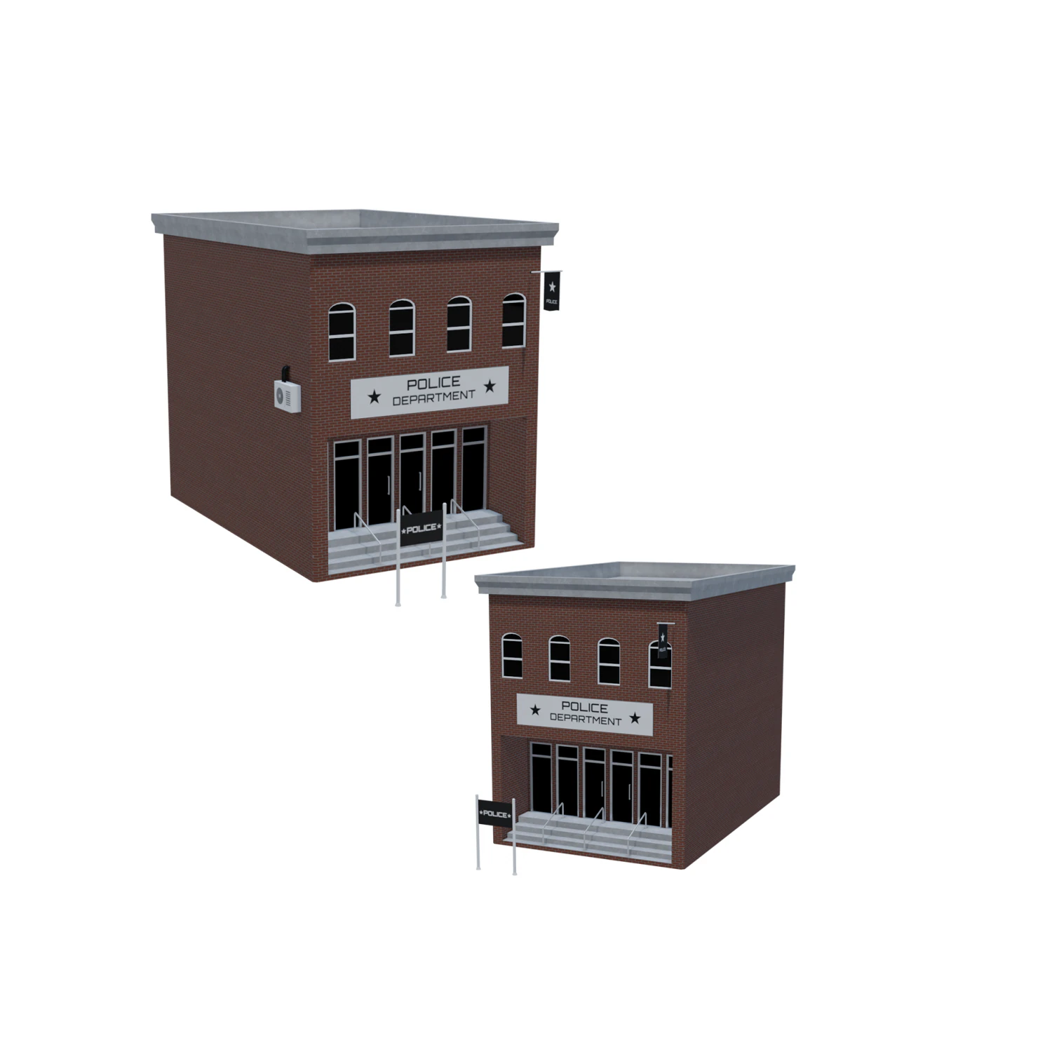 police department 3D Model .c4d .max .obj .3ds .fbx .stl .blend 