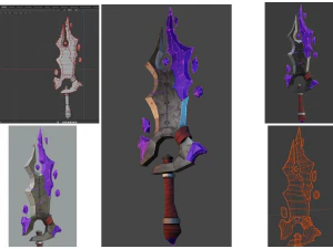 काल्पनिक तलवार 3D मॉडल