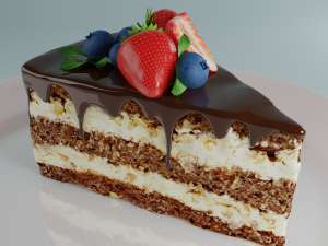 berries cake Model 3D