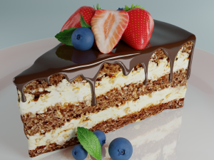 berries cake 3D Model