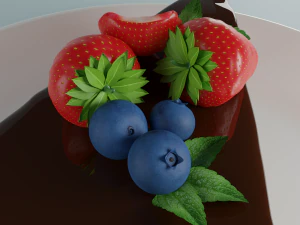 berries cake 3D Model