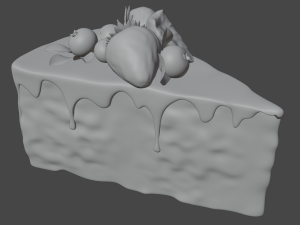 berries cake Model 3D