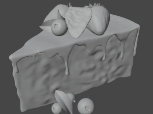 berries cake 3D Model