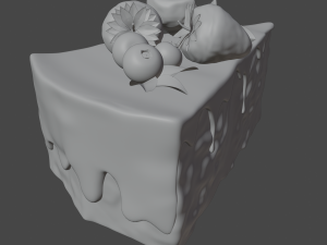 berries cake Model 3D
