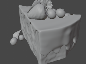 berries cake Model 3D
