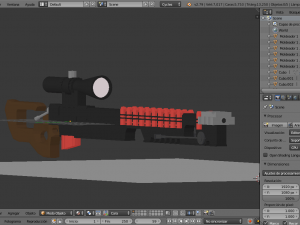 set of 3 revolver - shotand sniper rifle Modèle 3D