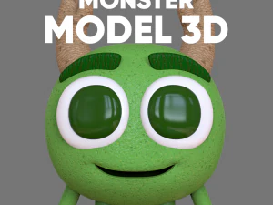 monster friendly character - stl print 3d - cinema 4d - obj - 3D Model