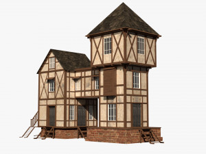 game ready medieval house Modello 3D
