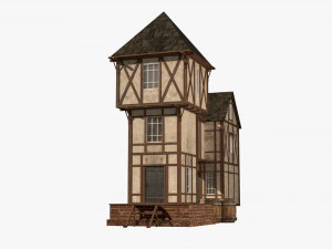 casa medieval pronta para jogo Modelo 3D