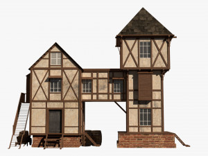 game ready medieval house Modello 3D