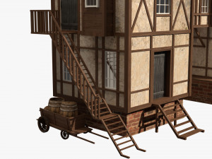 game ready medieval house Modello 3D