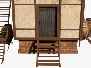 game ready medieval house Modello 3D